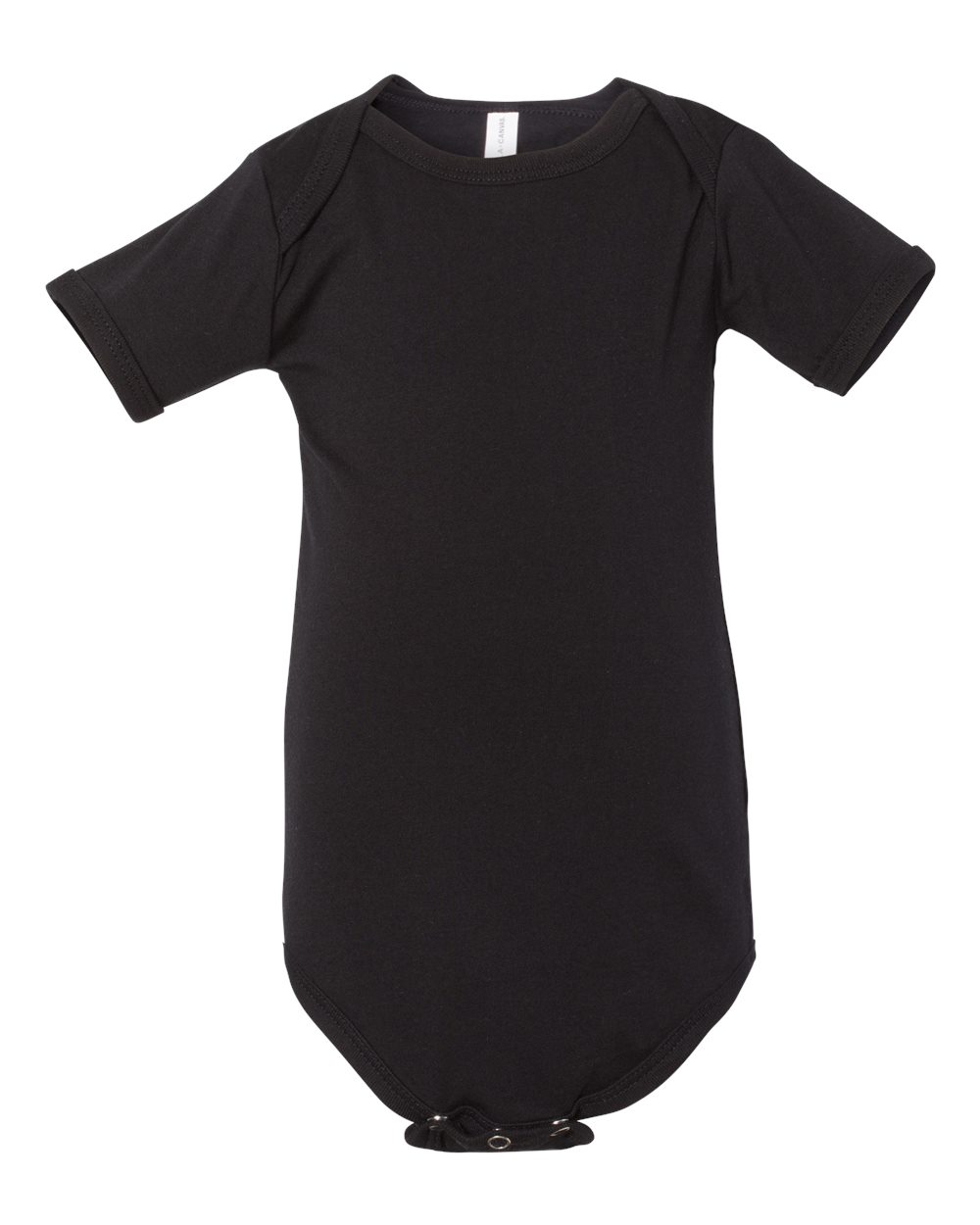 Front View of Black Infant Jersey One Piece - 100B