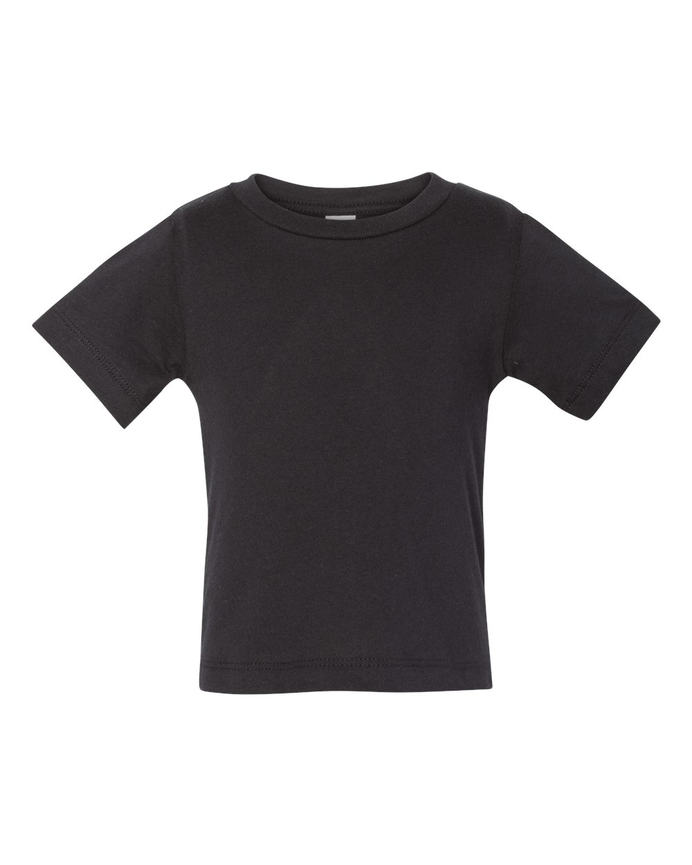 Front View of Black Infant Jersey Tee - 3001B