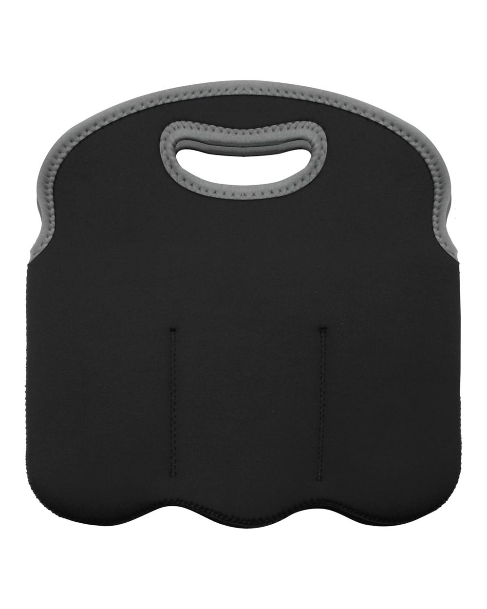 Front View of Black Insulated Neoprene Six-Pack Tote - OAD021