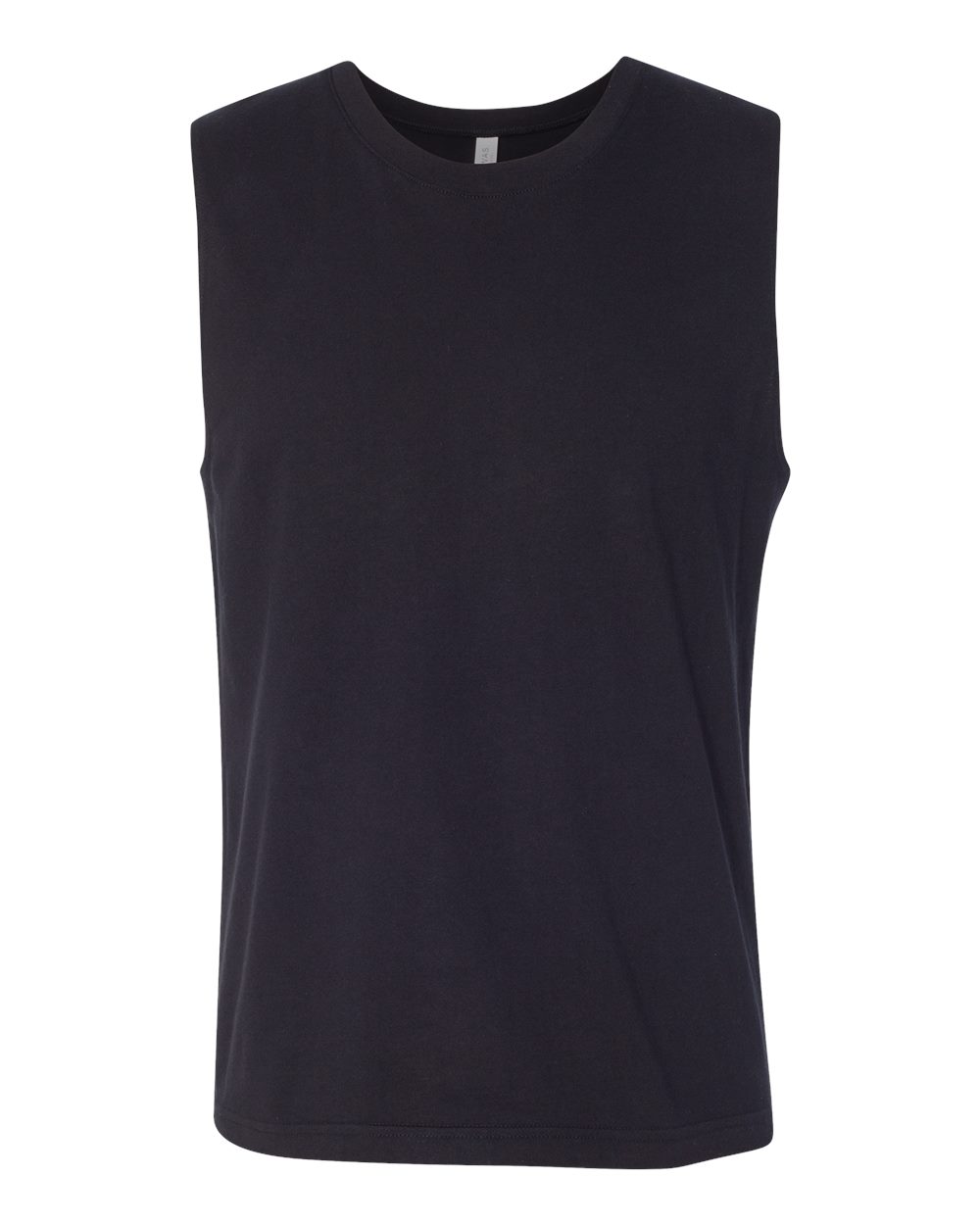 Front View of Black Jersey Muscle Tank - 3483