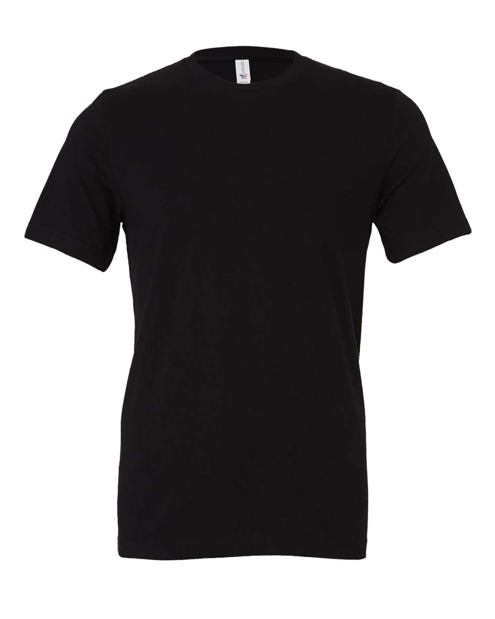 Front View of Black Jersey Tee - 3001