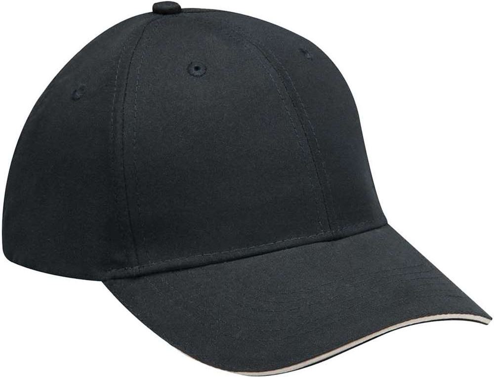 Front View of Black/ Khaki Performer Cap - PE102