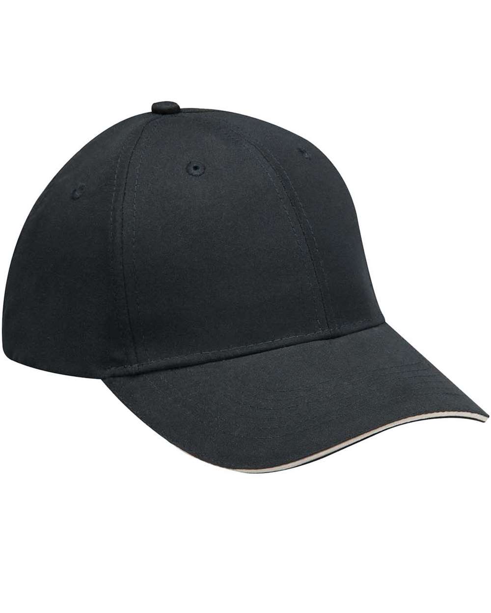 Front View of Black/ Khaki Performer Cap - PE102