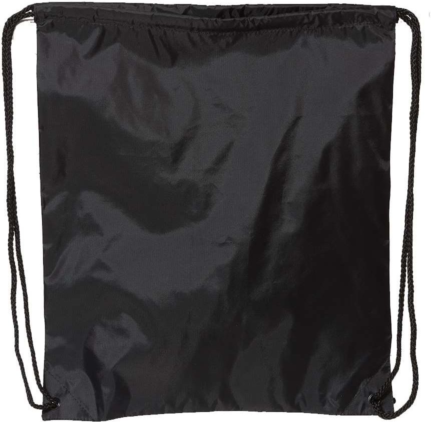 Front View of Black Large Drawstring Pack with DUROcord - 8882