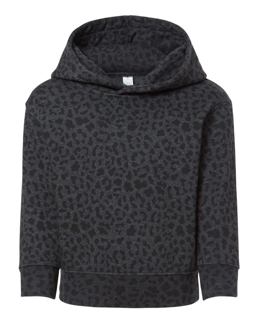 Front View of Black Leopard Toddler Pullover Fleece Hoodie - 3326