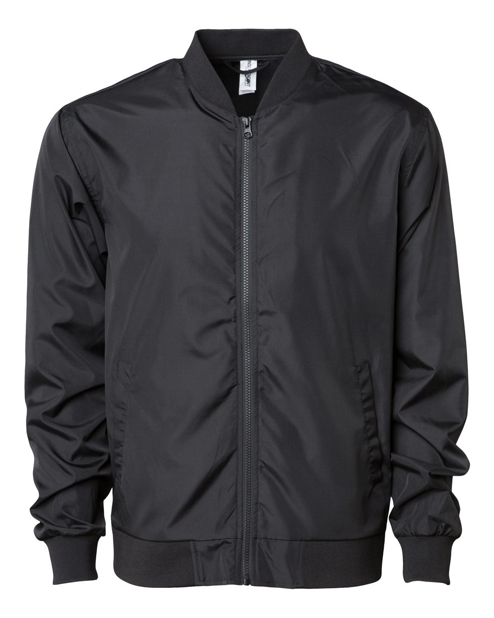 Front View of Black Lightweight Bomber Jacket - EXP52BMR