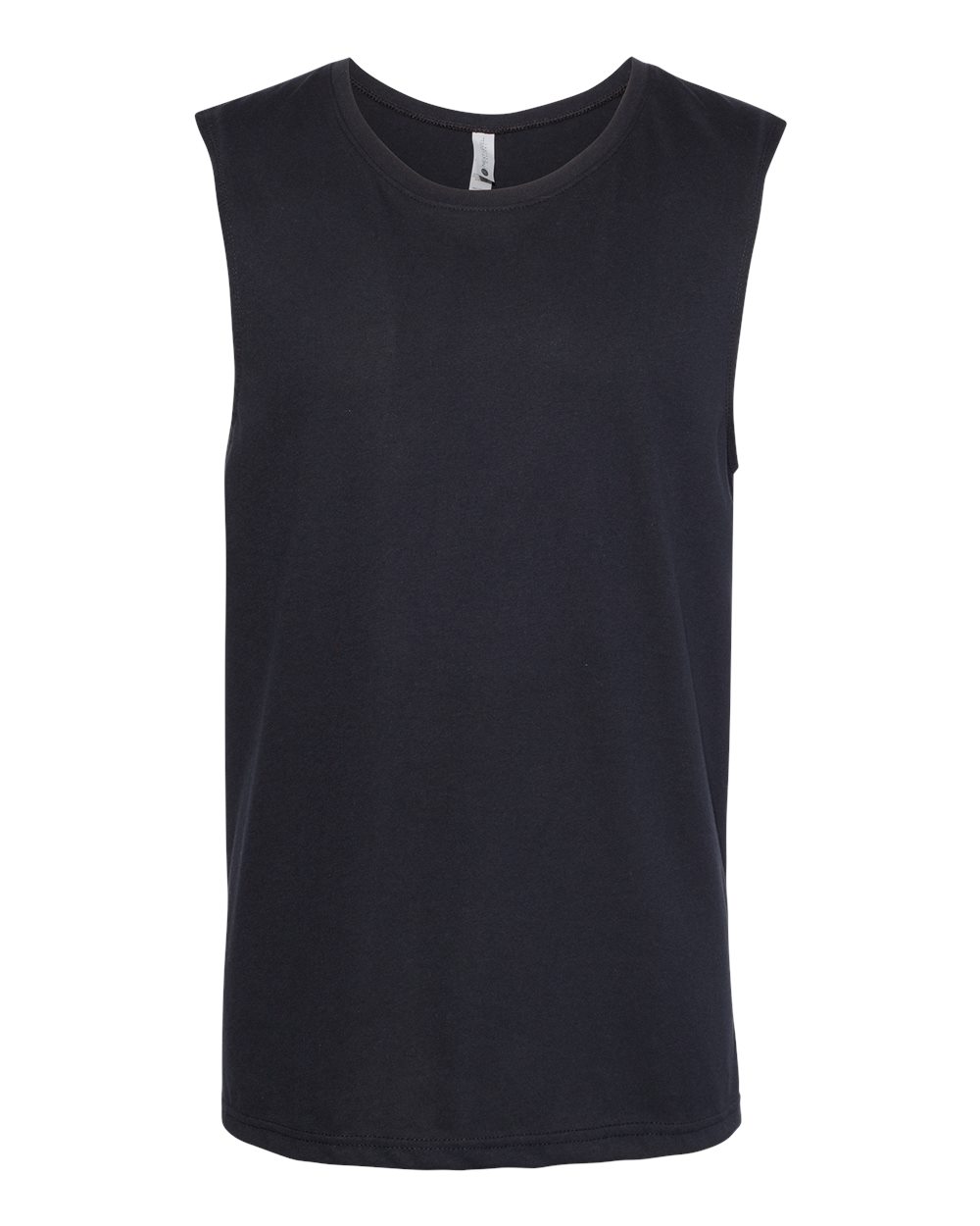 Front View of Black Lightweight Cotton/Poly Muscle Tank - 6333