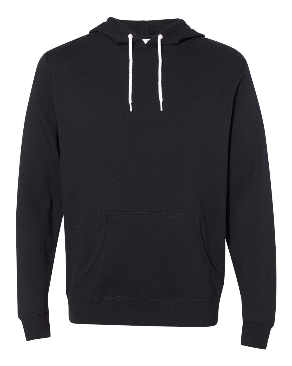 Front View of Black Lightweight Hooded Sweatshirt - AFX90UN