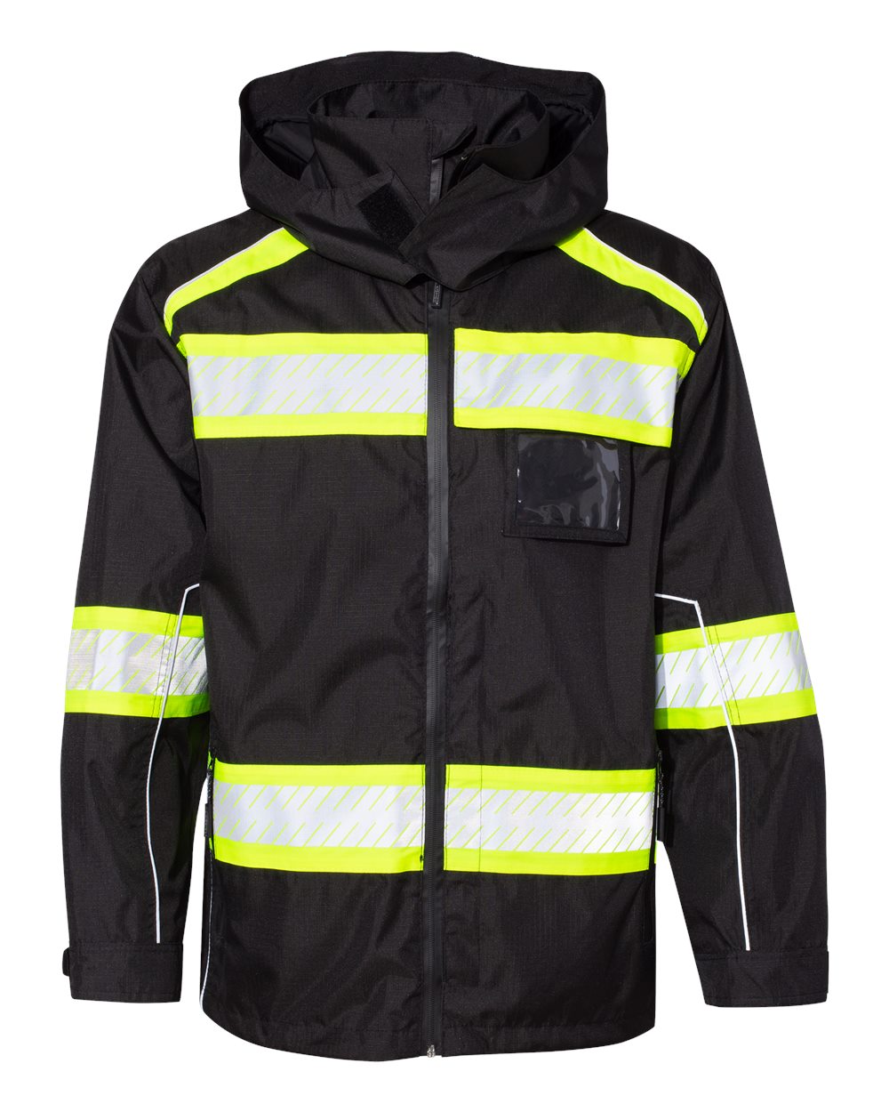Front View of Black/ Lime EV Series® Enhanced Visibility Premium Jacket - B300-303