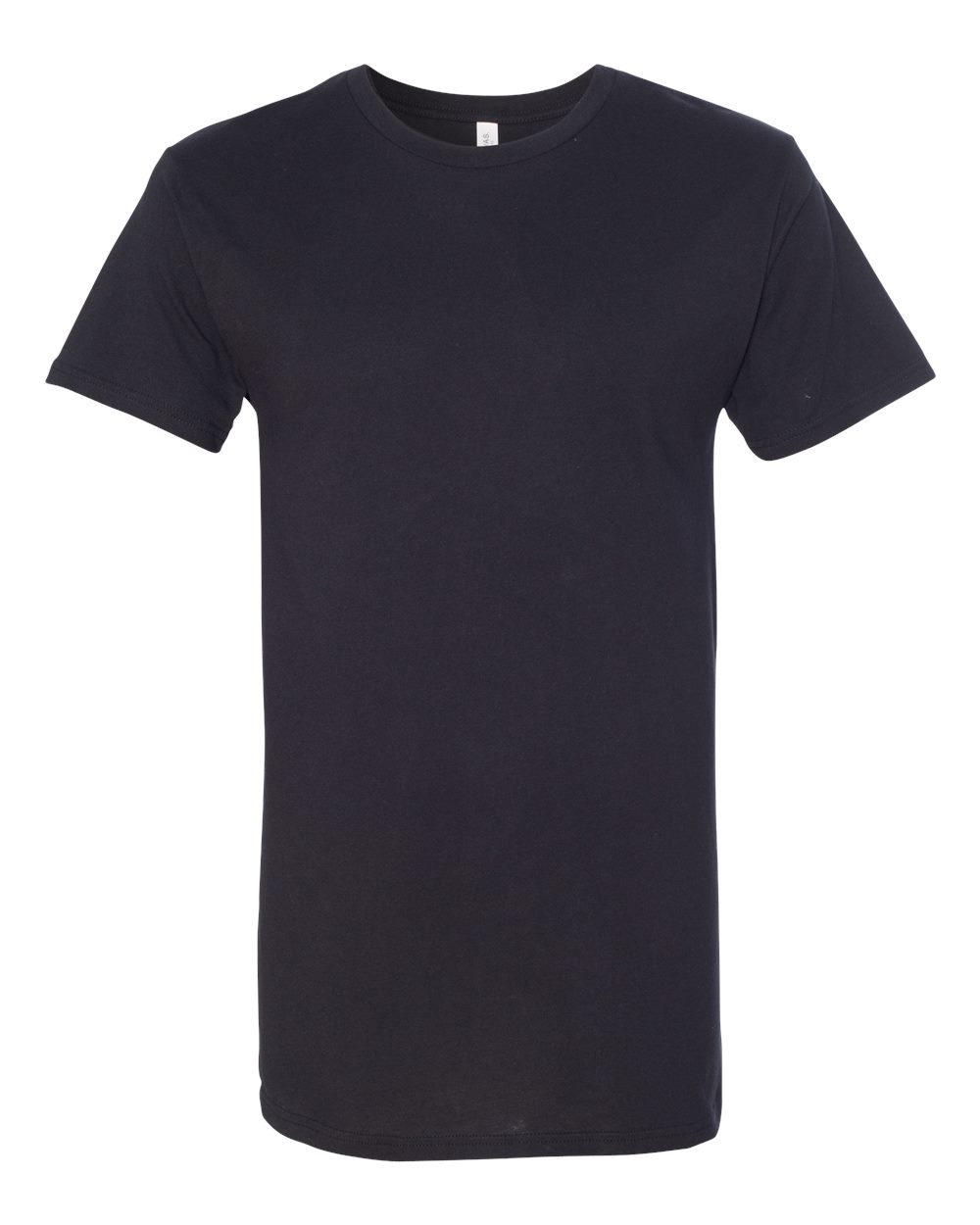 Front View of Black Long Body Urban Tee - 3006