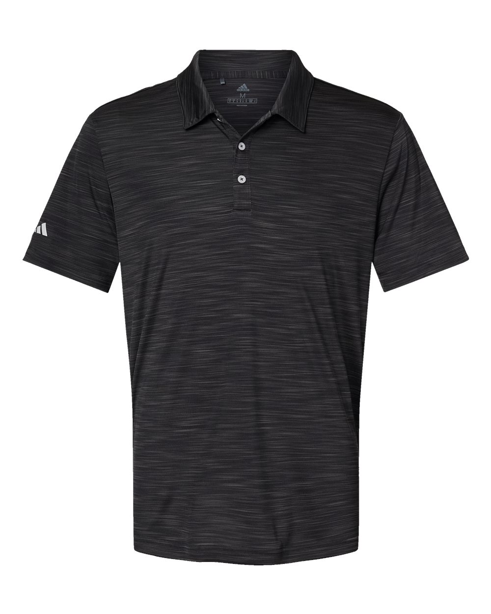Front View of Black Melange Mélange Polo - A402
