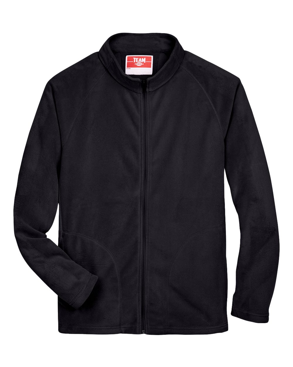 Front View of Black Men's Campus Microfleece Jacket - TT90