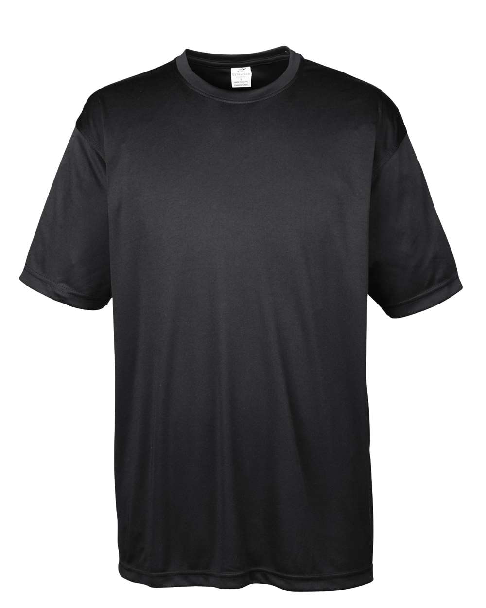 Front View of Black Men's Cool & Dry Basic Performance T-Shirt - 8620
