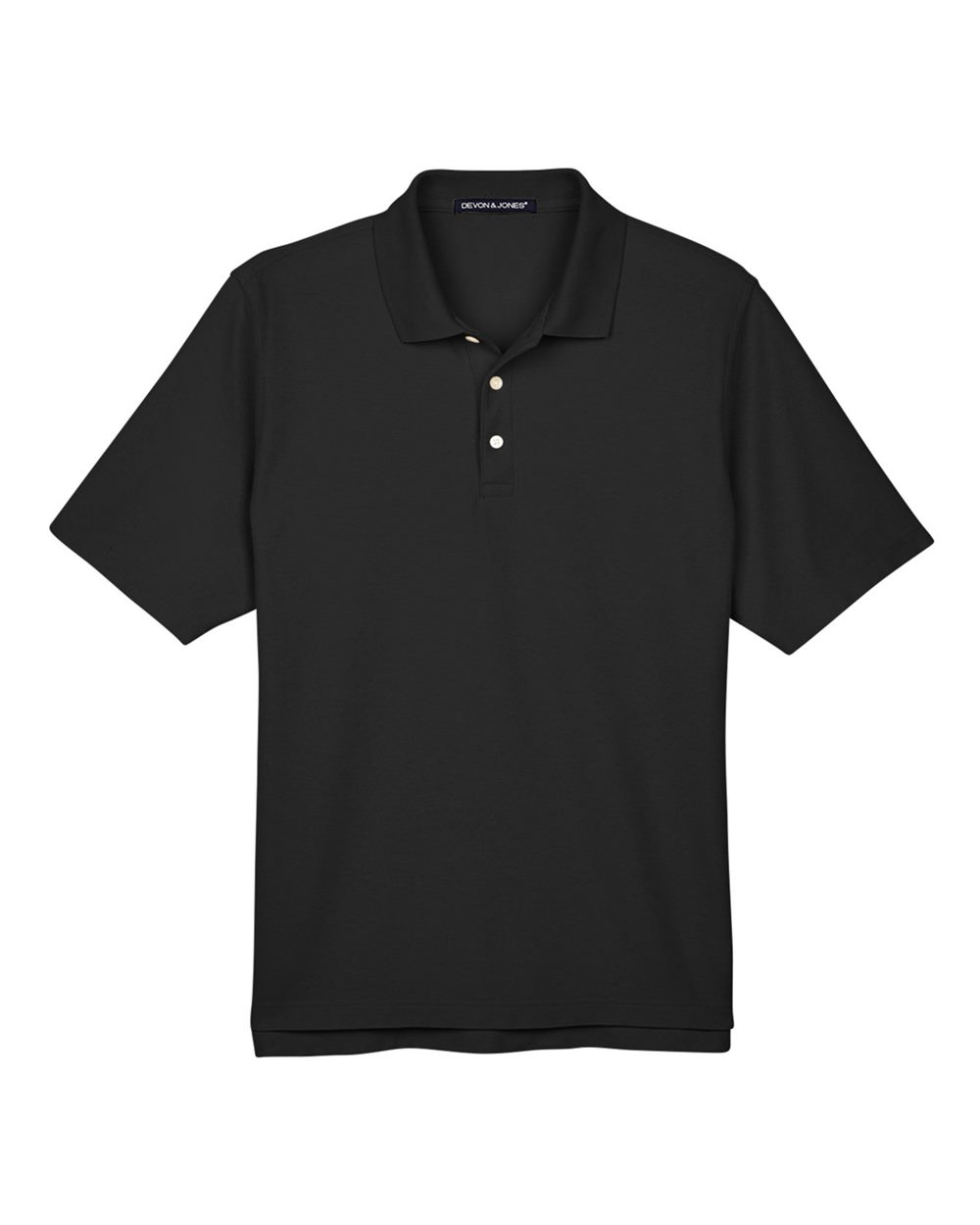 Front View of Black Men's DRYTEC20™ Performance Polo - DG150