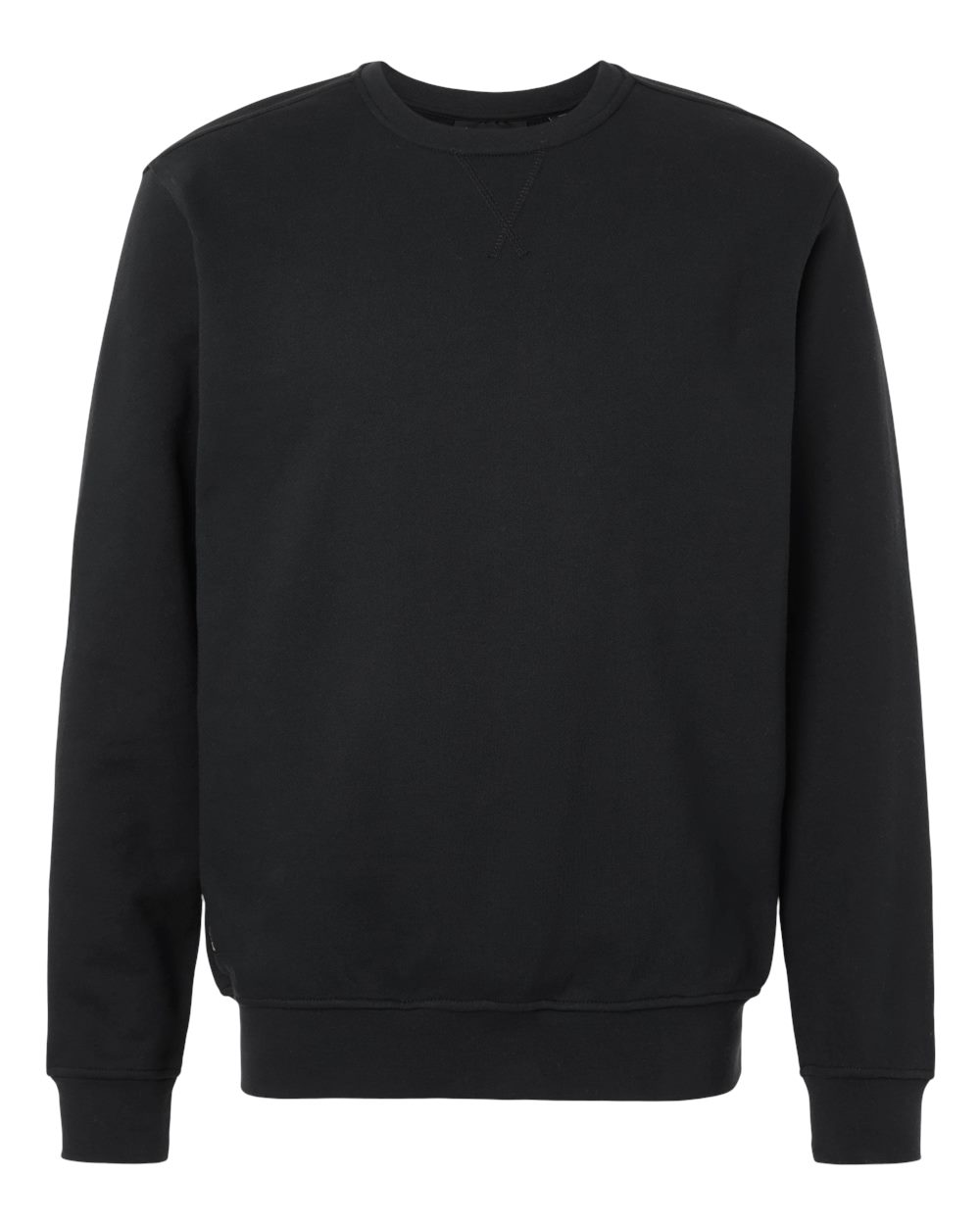 Front View of Black Men's Granite Crewneck Pullover - 7202