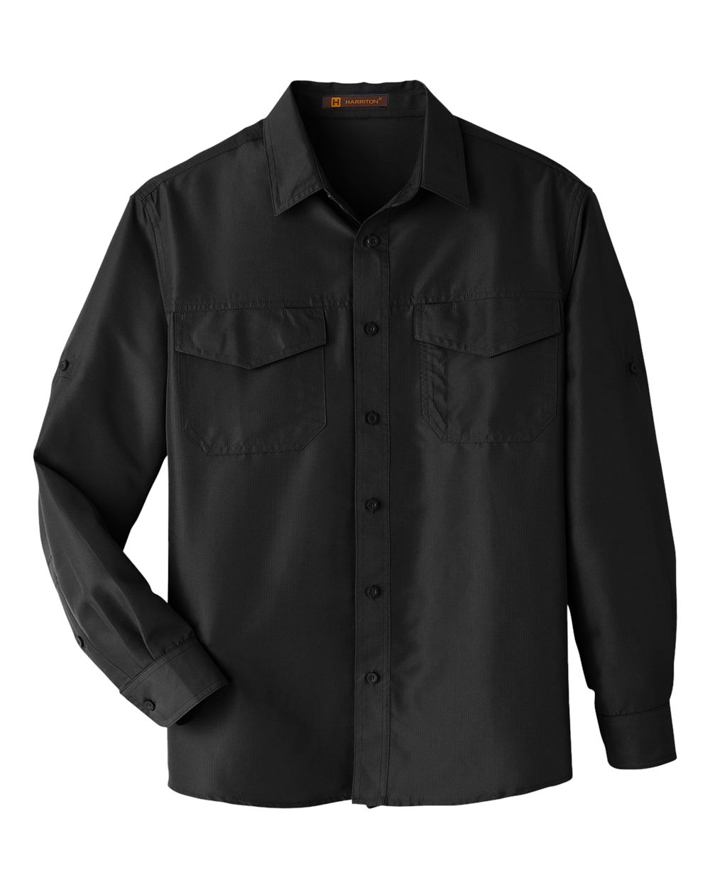 Front View of Black Men's Key West Performance Staff Shirt - M580L