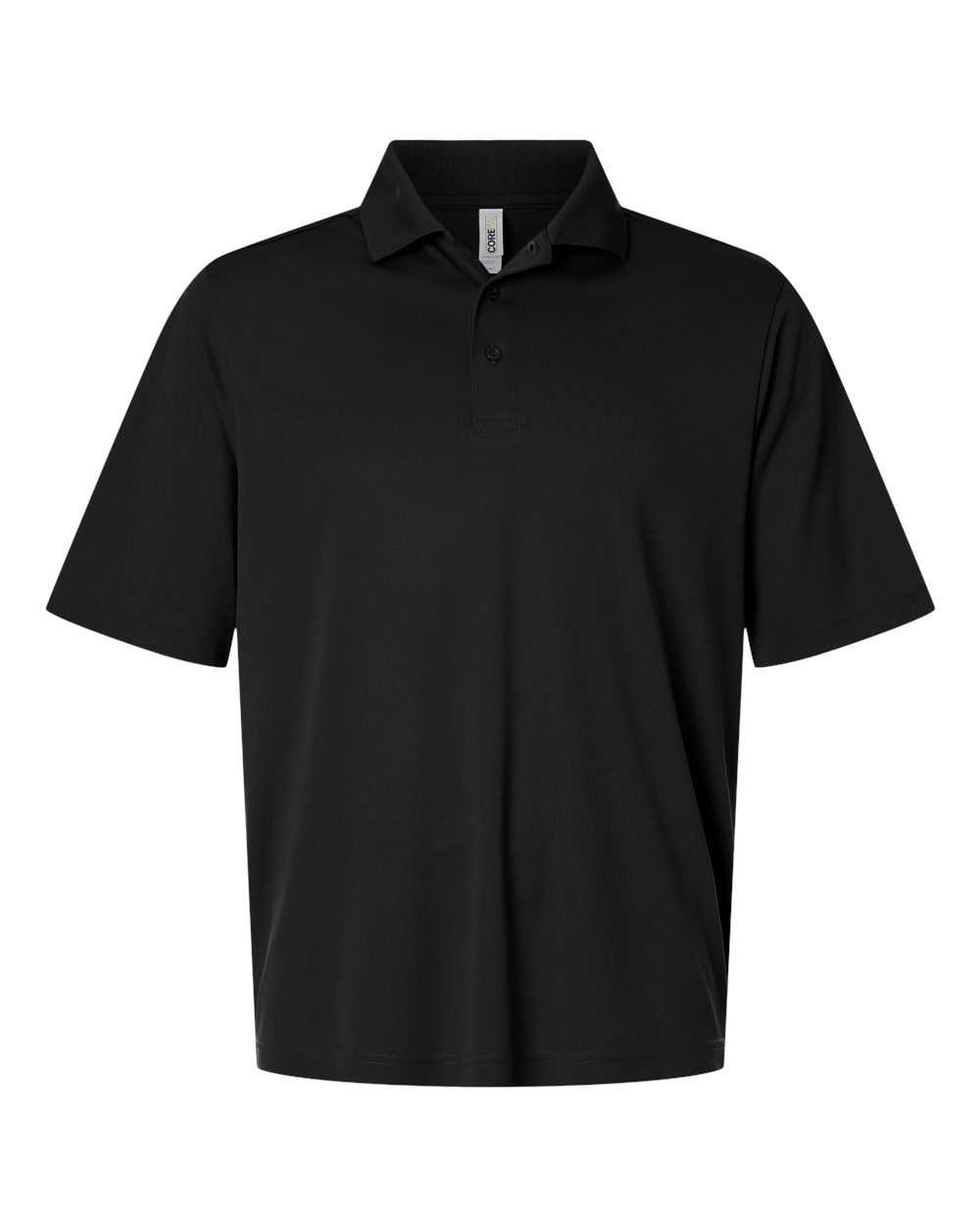 Front View of Black Men's Nova Performance Pique Polo - CE108