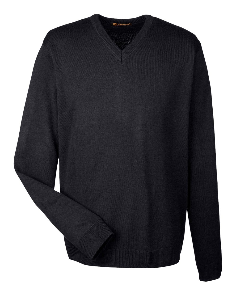 Front View of Black Men's Pilbloc™ V-Neck Sweater - M420