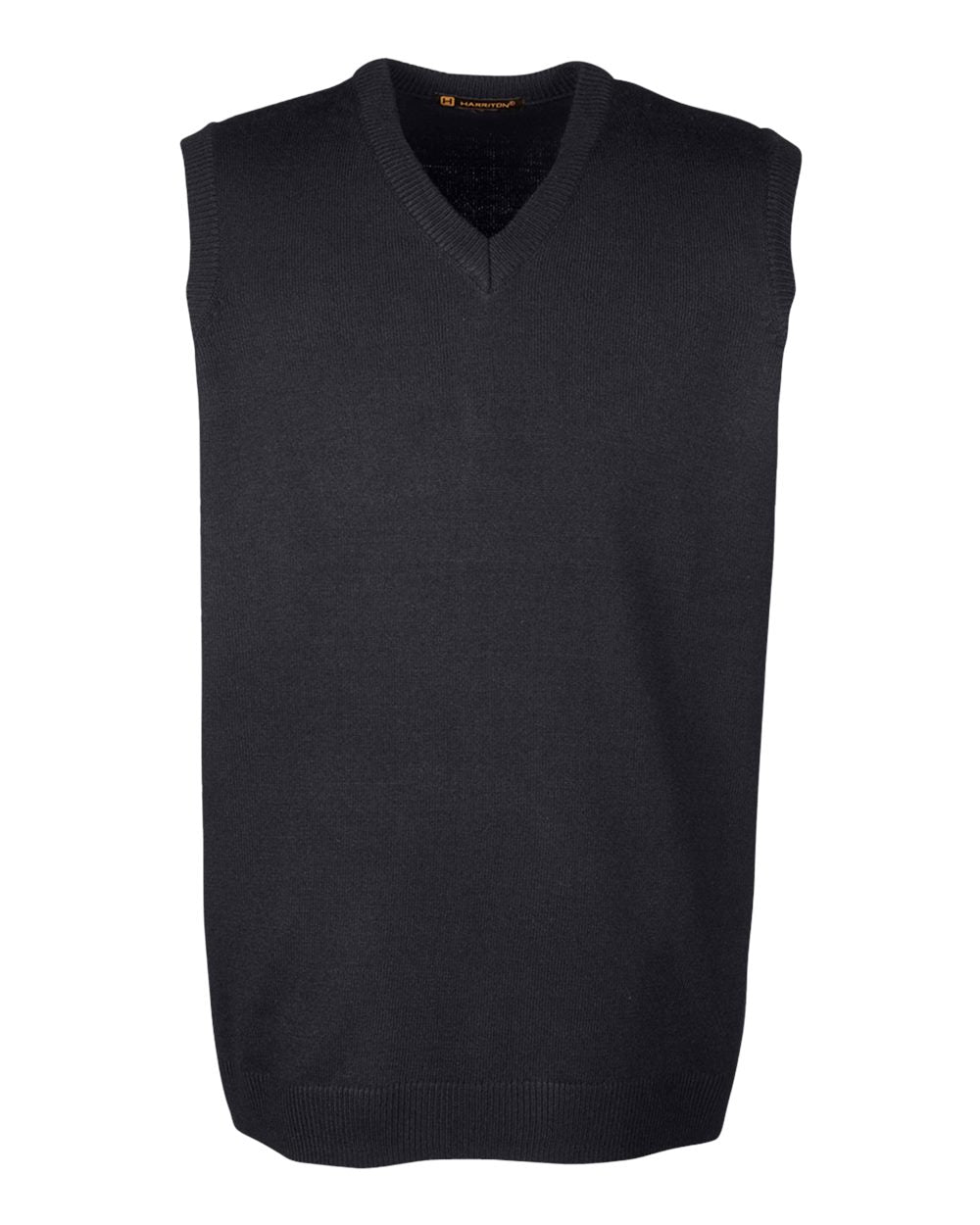 Front View of Black Men's Pilbloc™ V-Neck Sweater Vest - M415