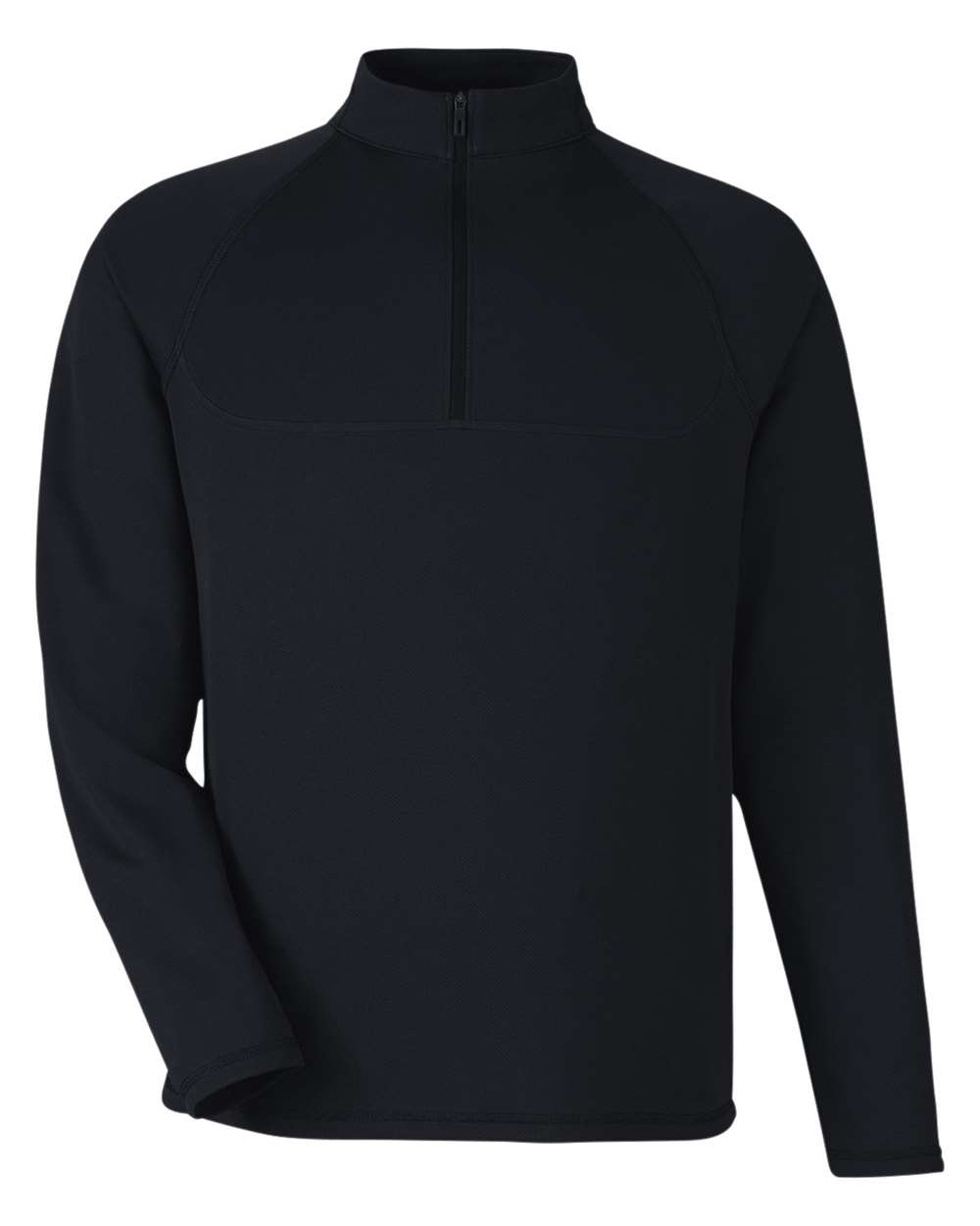 Front View of Black Men's Revive Coolcore® Quarter-Zip Pullover - NE410