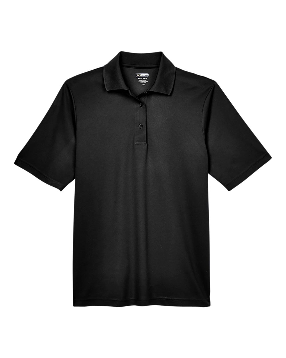 Front View of Black Men's Tall Origin Performance Piqué Polo - 88181T