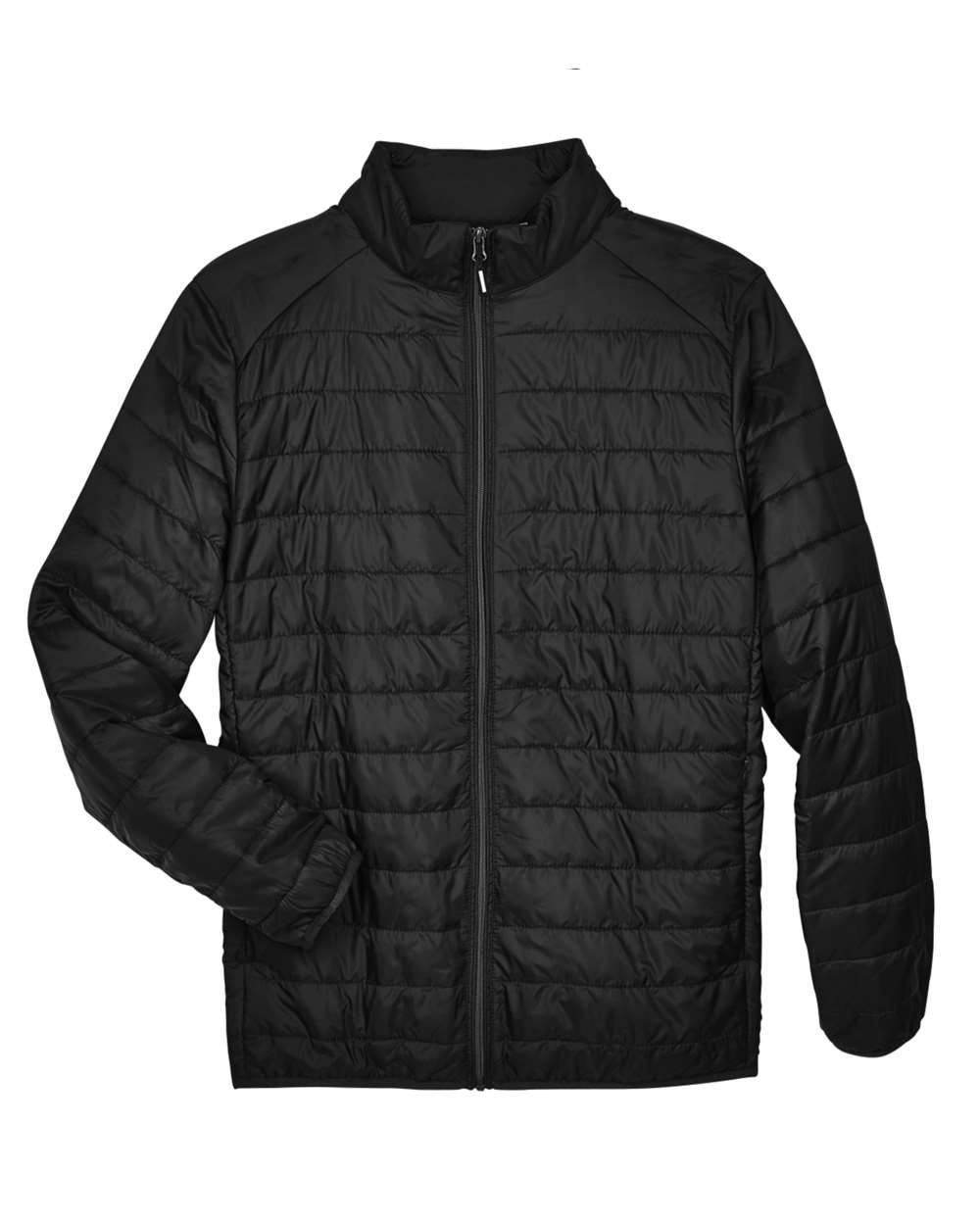 Front View of Black Men's Tall Prevail Packable Puffer - CE700T
