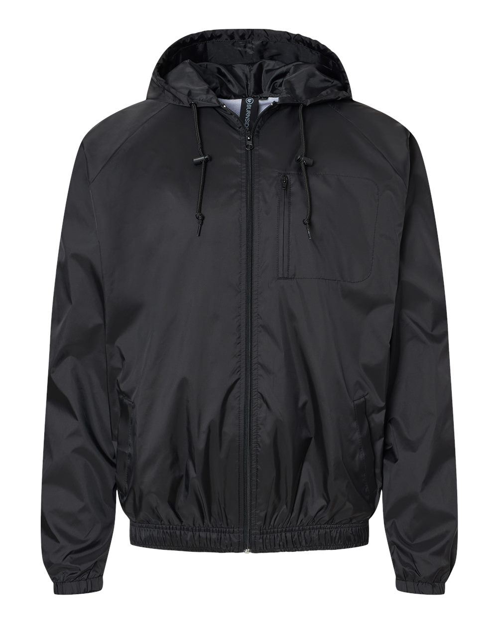 Front View of Black Mentor Hooded Coach's Jacket - 9728