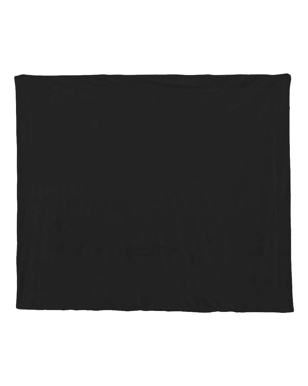 Front View of Black Micro Mink Sherpa Blanket - 8712