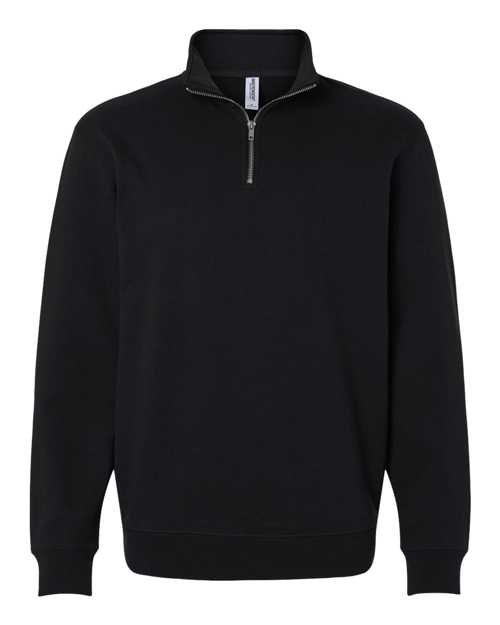 Front View of Black Midweight Quarter-Zip Pullover - SS4600QZ