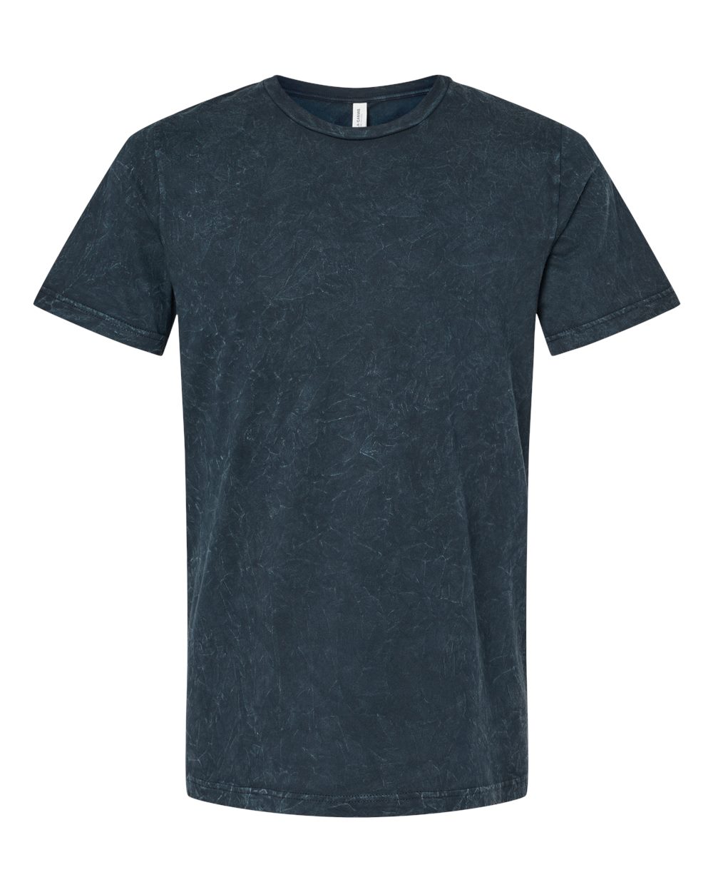 Front View of Black Mineral Wash Texture Tee - 3650
