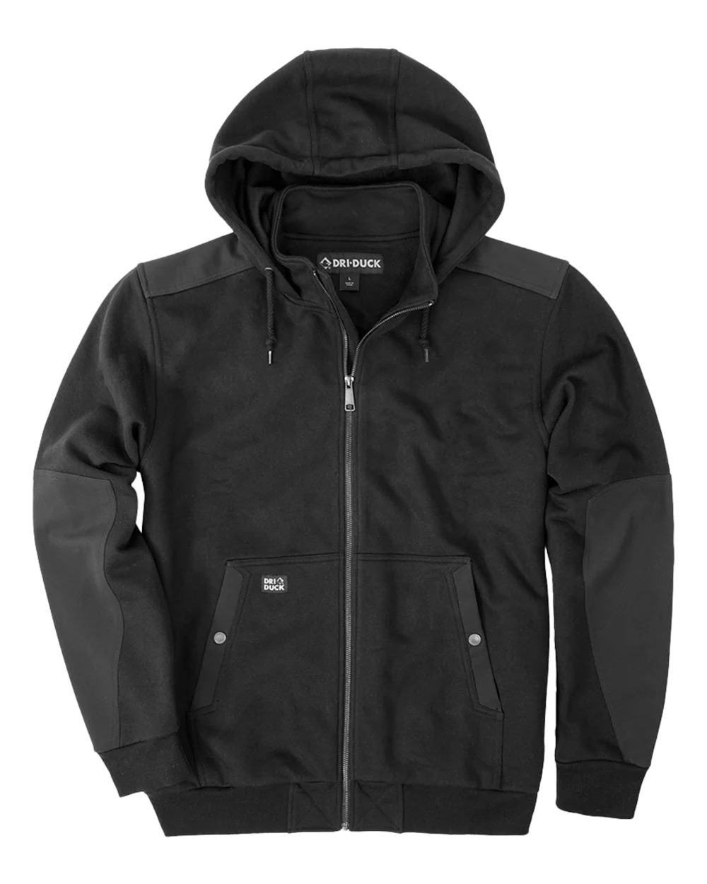 Front View of Black Mission Fleece Pro Full-Zip Jacket - 7340