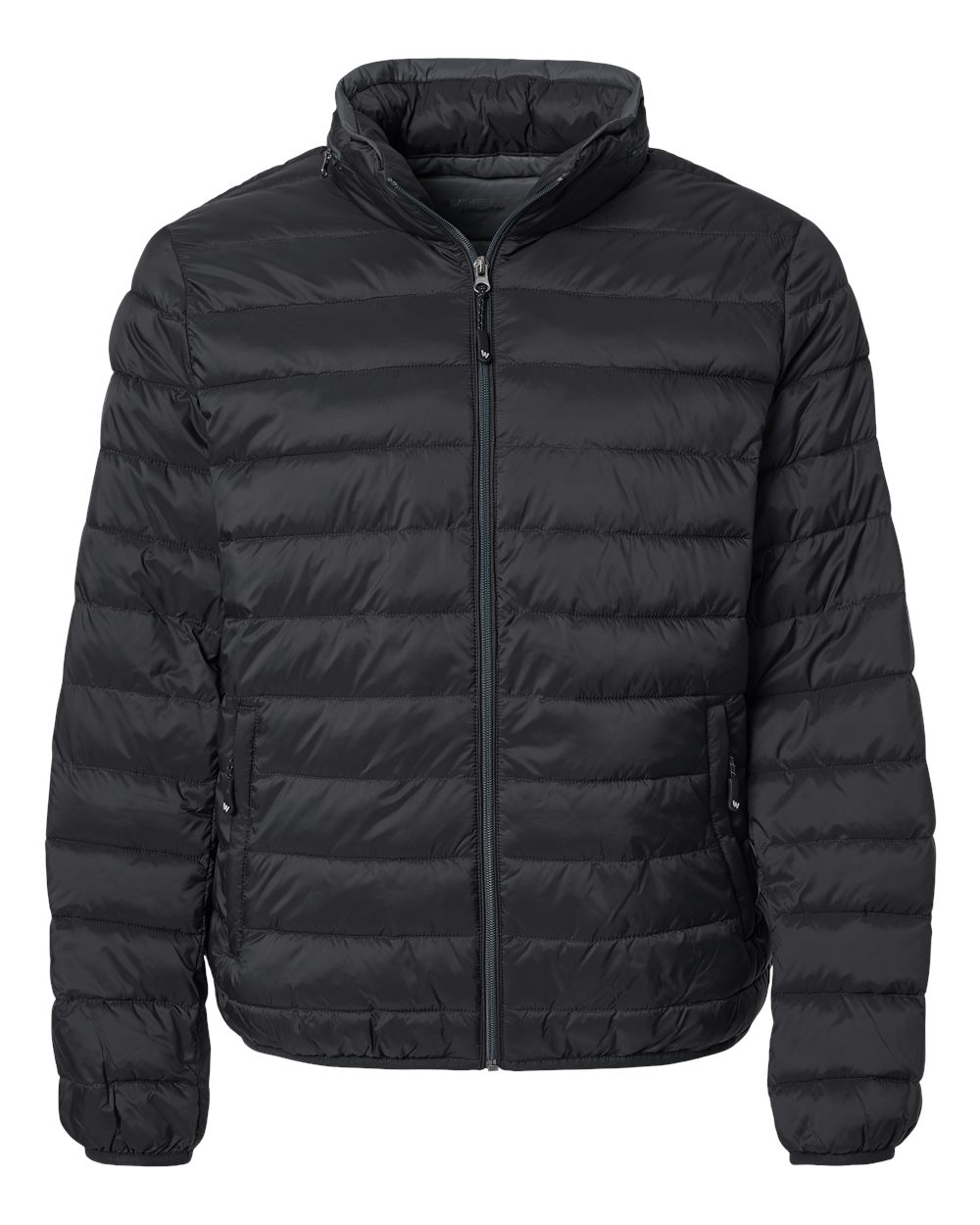Front View of Black PillowPac Puffer Jacket - 211136