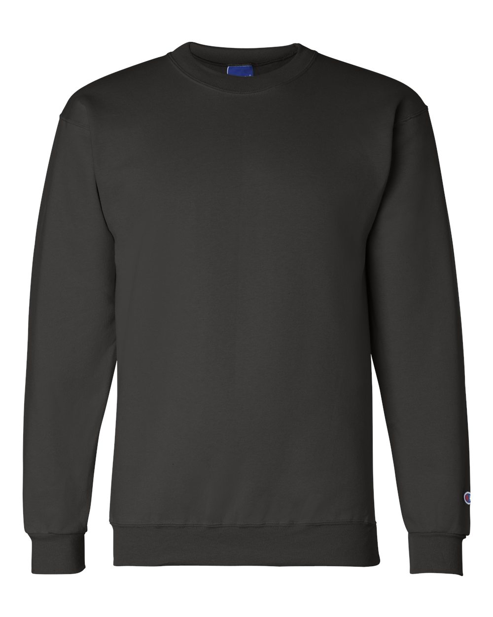 Front View of Black Powerblend® Crewneck Sweatshirt - S600