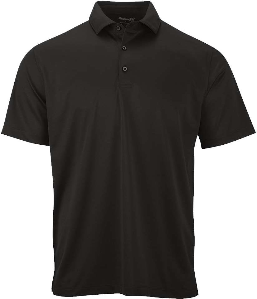 Front View of Black Preakness Micro Mesh Polo - 158