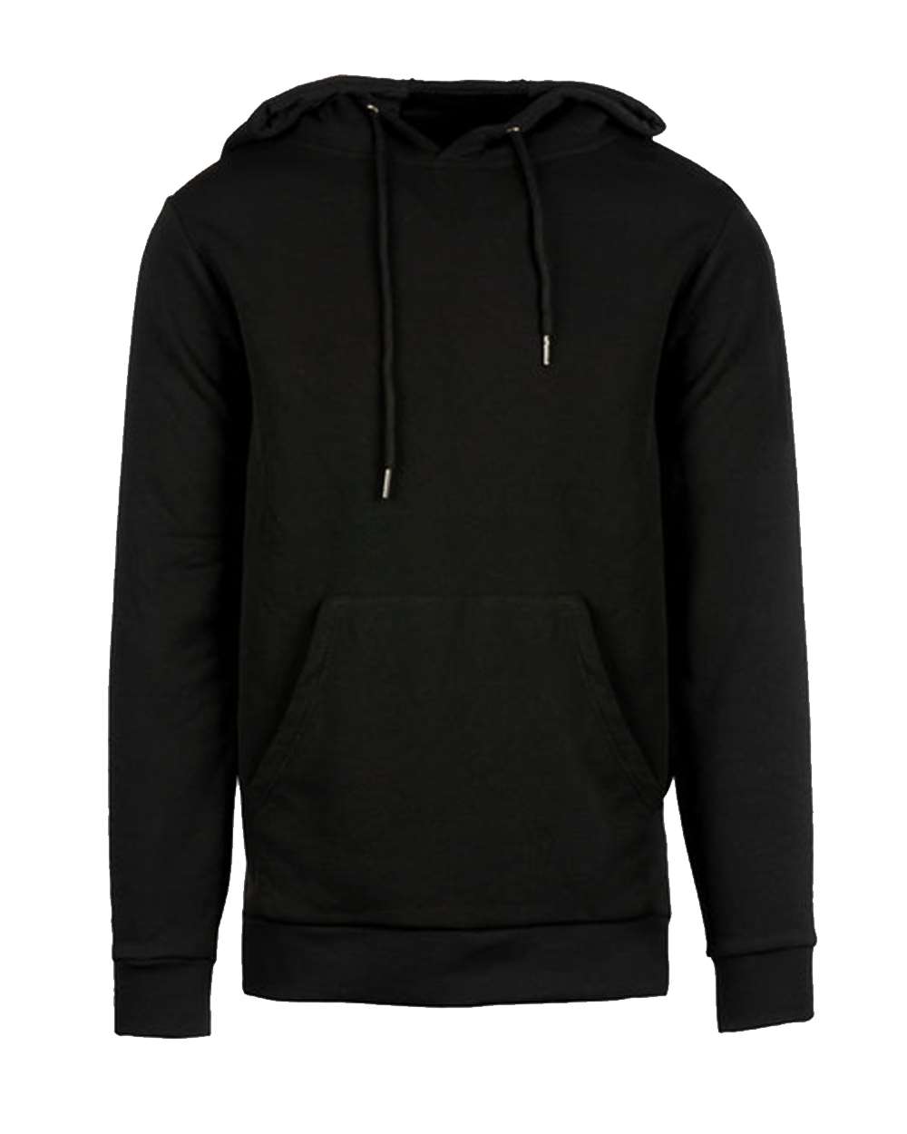 Front View of Black Printed Stripes Fleece Sweatshirt - 8603