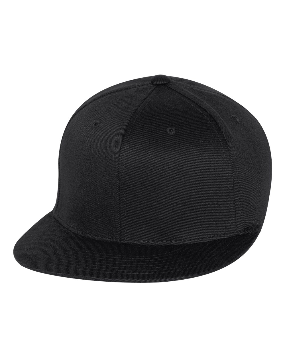 Front View of Black Pro-Baseball On Field Cap - 6297F