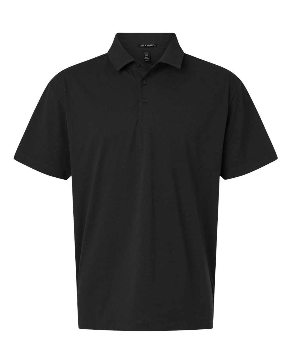 Front View of Black Pro-Flex Sorona® Polo - 41SP0