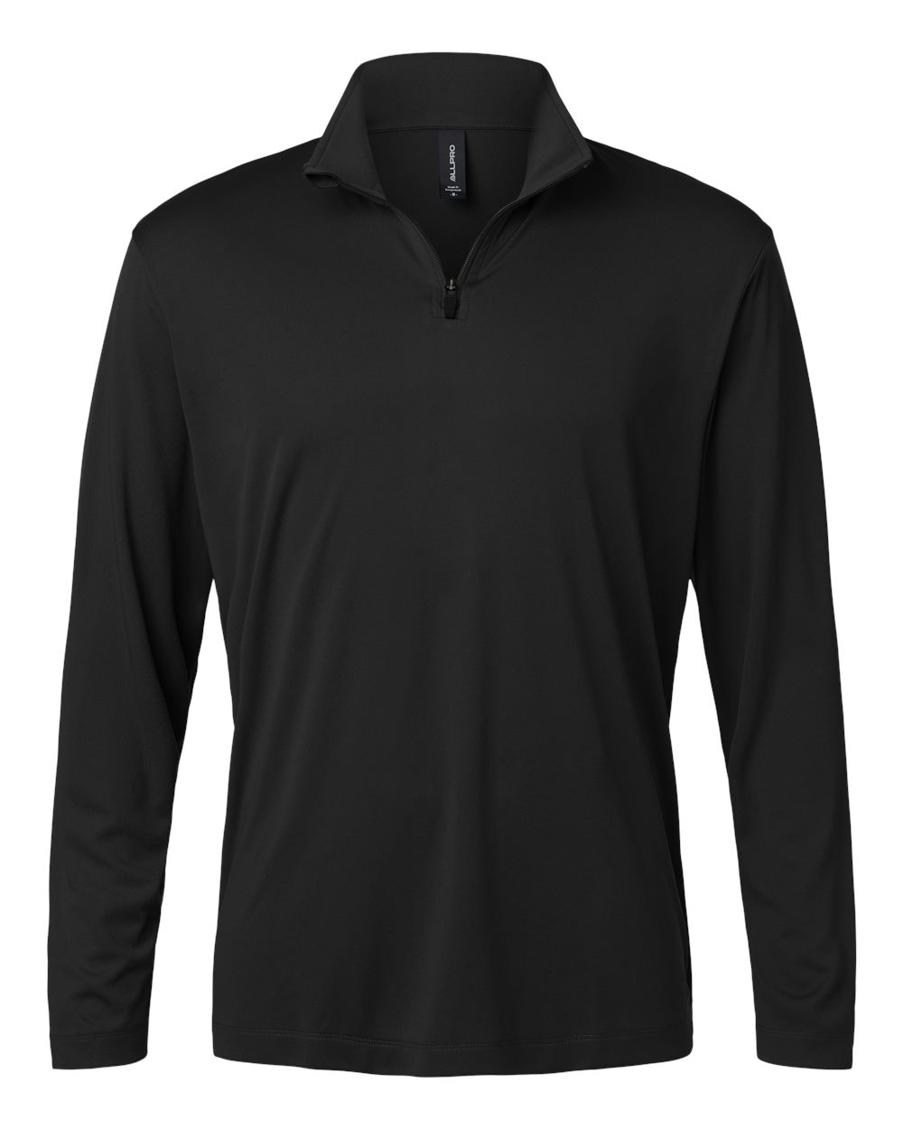 Front View of Black Pro-Lock Performance Quarter-Zip Pullover - 41870