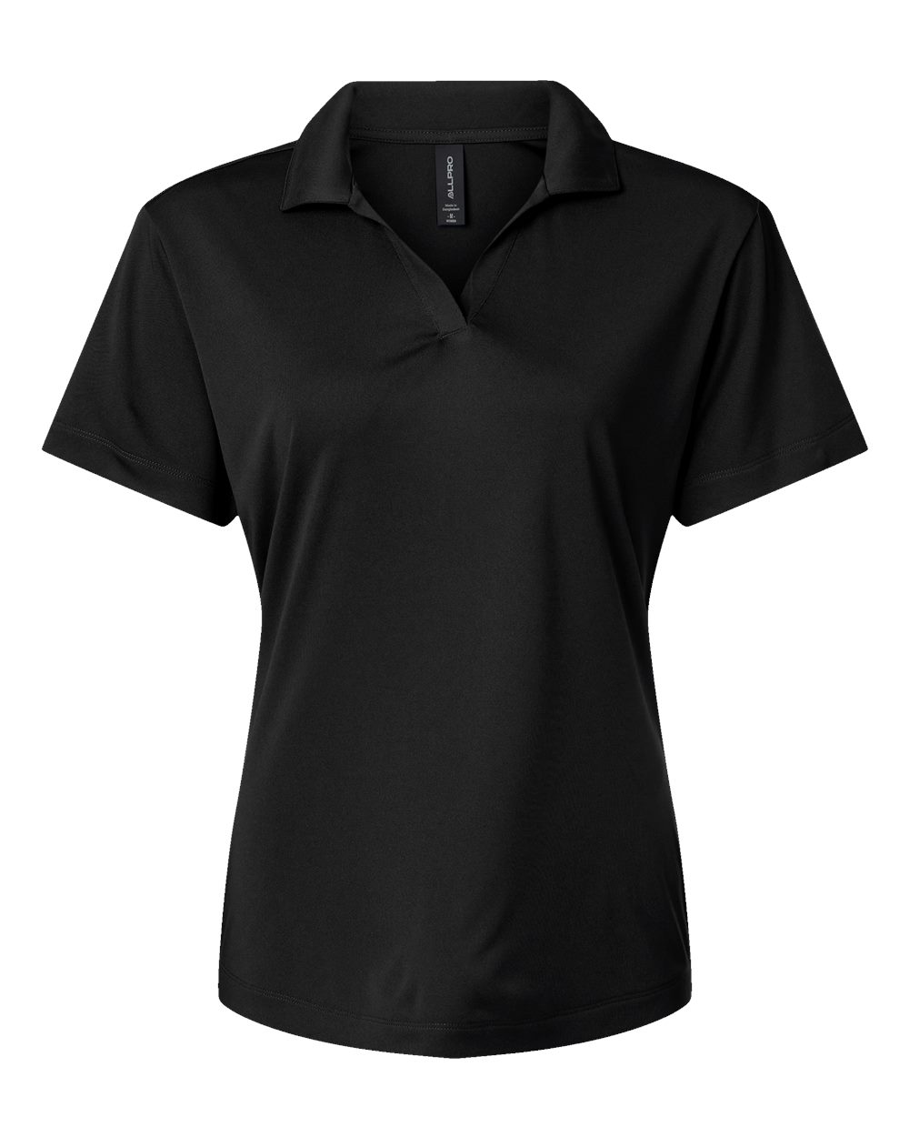 Front View of Black Pro-Lock Women's Performance Polo - 41800L
