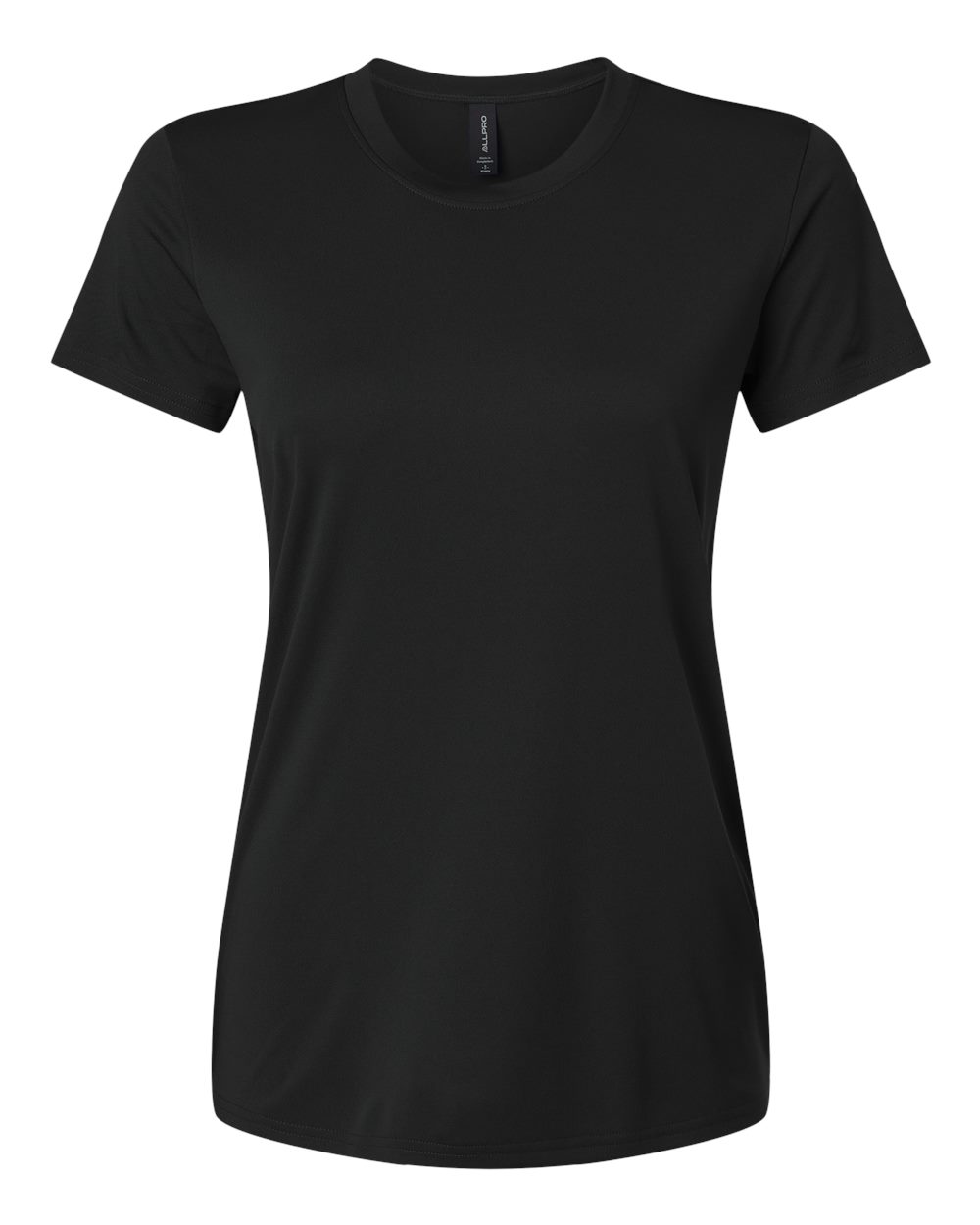 Front View of Black Pro-Lock Women's Performance T-Shirt - 48000L