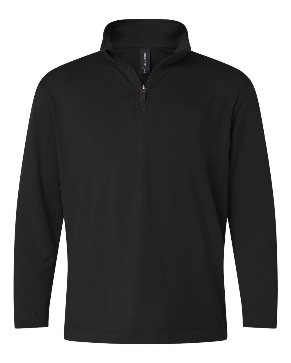 Front View of Black Pro-Lock Youth Performance Quarter-Zip Pullover - 41870Y