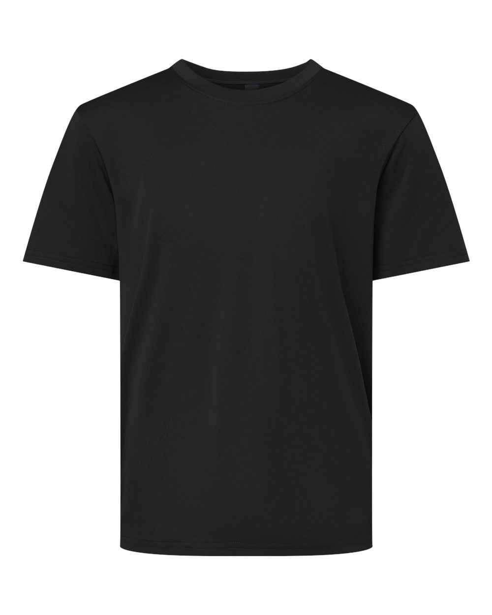 Front View of Black Pro-Lock Youth Performance T-Shirt - 48000Y