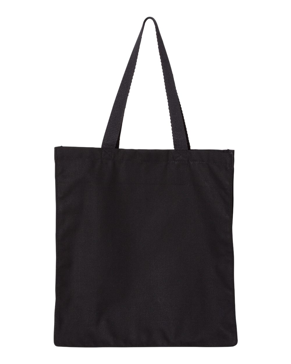 Front View of Black Promotional Shopper Tote - OAD100