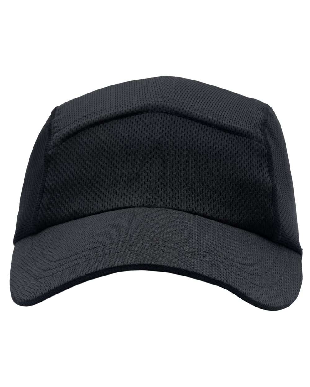 Front View of Black Race Cap - HDSW01