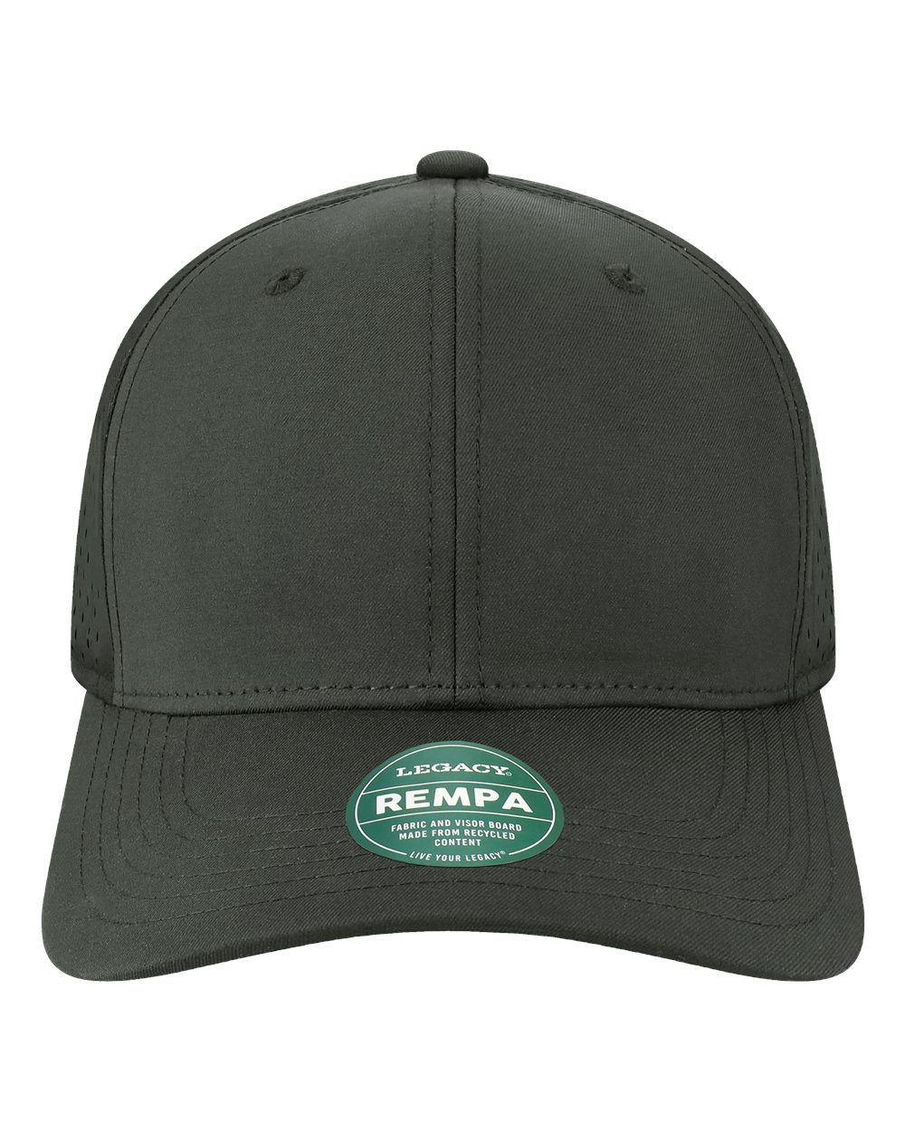 Front View of Black Reclaim Mid-Pro Adjustable Cap - REMPA