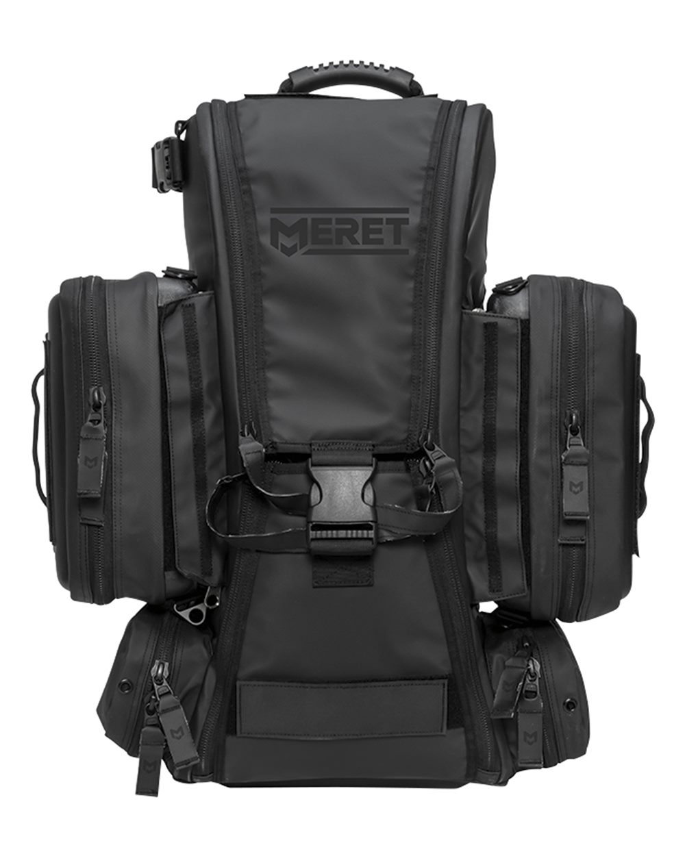 Front View of Black RECOVER™ PRO X Black Backpack - M8108TBN