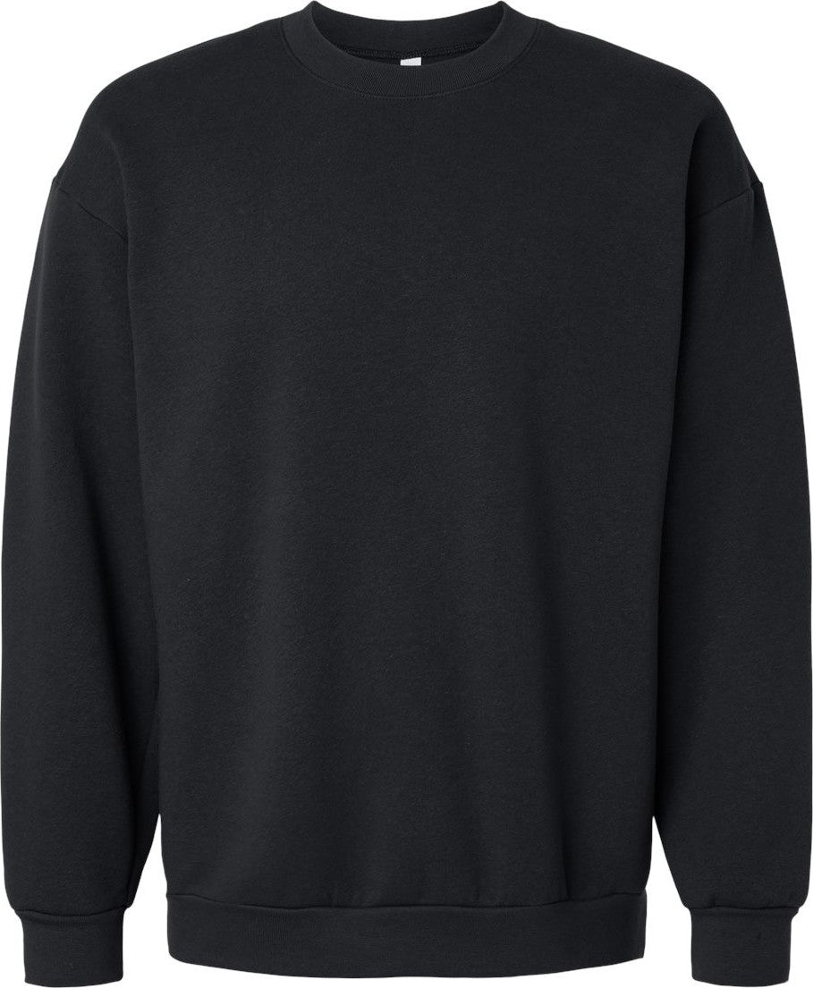 Front View of Black ReFlex Fleece Crewneck Sweatshirt - RF496