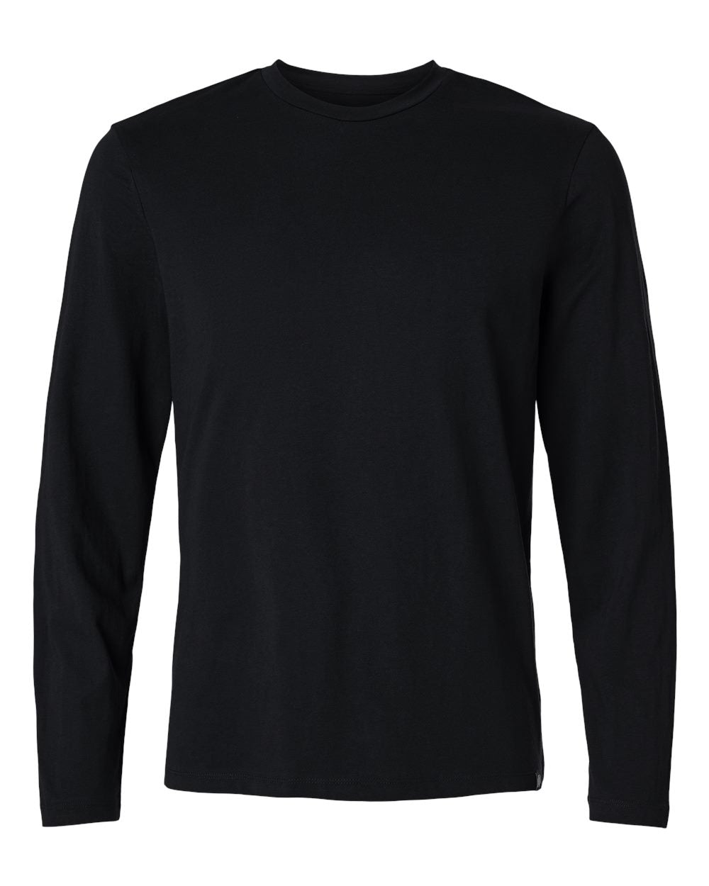 Front View of Black RegenX Cotton Underscrub Long Sleeve T-Shirt - M30002U