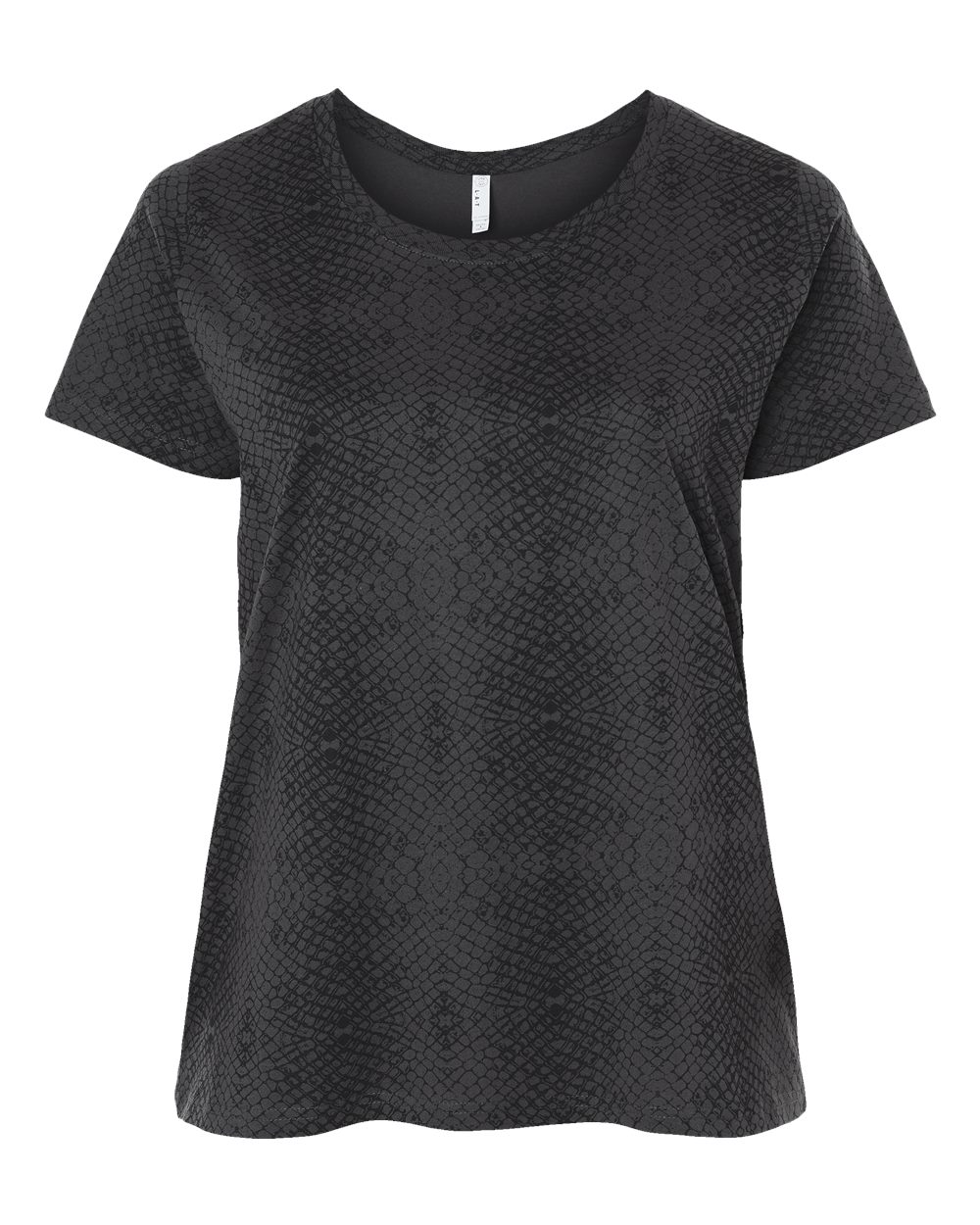 Front View of Black Reptile Curvy Collection Women's Fine Jersey Tee - 3816