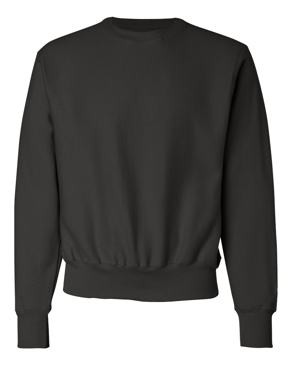 Front View of Black Reverse Weave® Crewneck Sweatshirt - S149